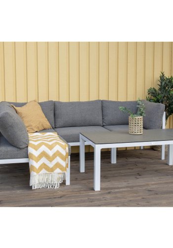 VENTURE DESIGN Copacabana Lyx havebord - gr sprayglas og hvid aluminium