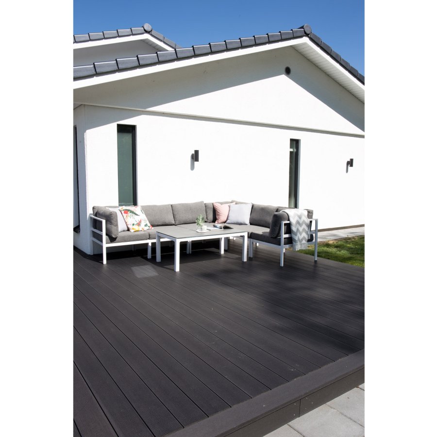 VENTURE DESIGN Copacabana Lyx havebord - gr sprayglas og hvid aluminium