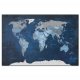 ARTGEIST Dark Blue World verdenskort billede - mrkebl/brun print p kork (flere strrelser)