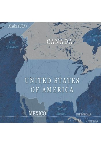 ARTGEIST Dark Blue World verdenskort billede - mrkebl/brun print p kork (flere strrelser)