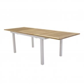 VENTURE DESIGN rektangulr Panama havebord m. udtrk - natur teaktr og hvid aluminium 