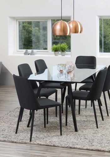 ACT NORDIC Monti spisebord - glasplade og metalben