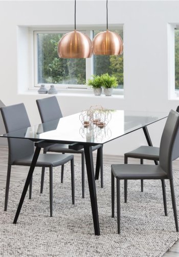 ACT NORDIC Monti spisebord - glasplade og metalben