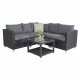 VENTURE DESIGN Vamos modul sofast - gr hynder, glas, sort polyrattan og aluminium