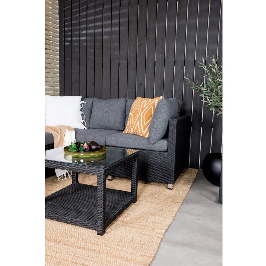 VENTURE DESIGN Vamos modul sofast - gr hynder, glas, sort polyrattan og aluminium