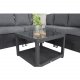 VENTURE DESIGN Vamos modul sofast - gr hynder, glas, sort polyrattan og aluminium
