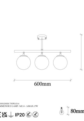 LUMI Alençon lysekrone -942FLG1113