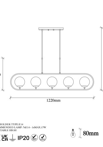 LUMI Vercelli lysekrone -942FLG1145