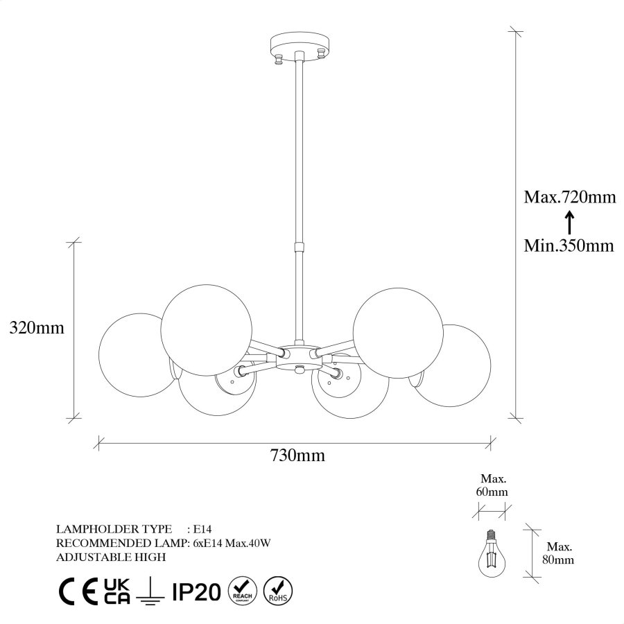 LUMI Zenovia lysekrone -942FLG1164