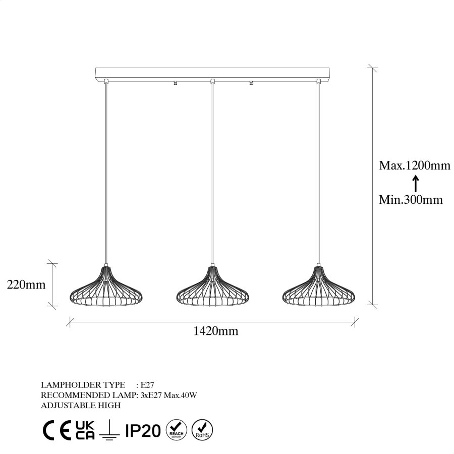 LUMI Fafe lysekrone -942FLG1188
