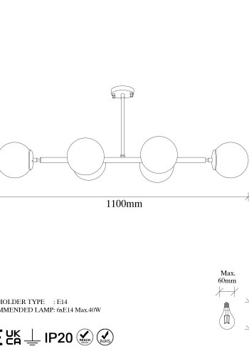 LUMI Loures lysekrone -942FLG1212