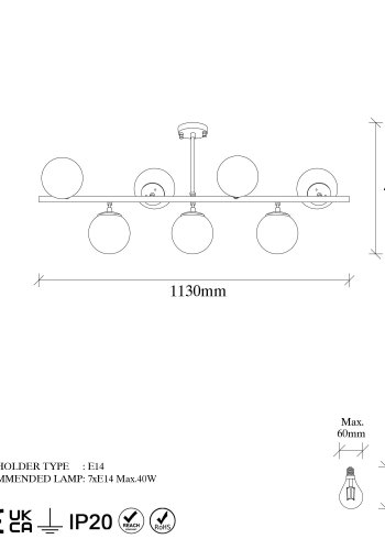 LUMI Caserta lysekrone -942FLG1220