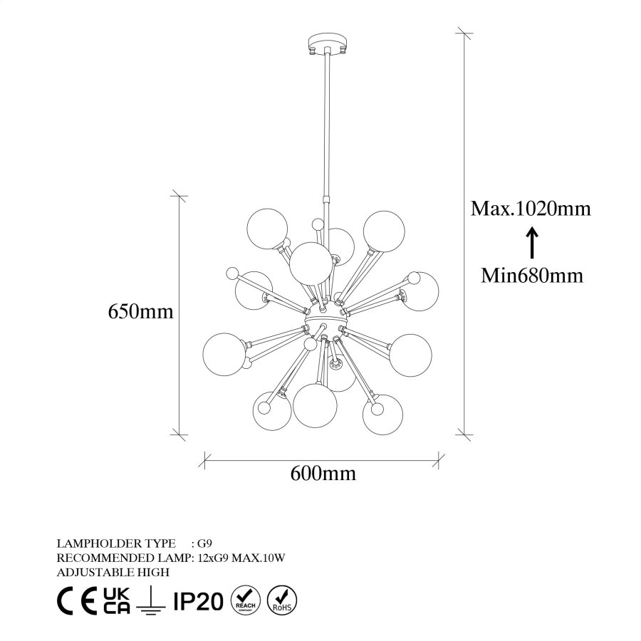 LUMI Leiria lysekrone -942FLG1268