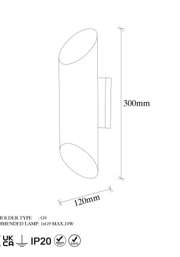 LUMI Cut vglampe - hvid metal
