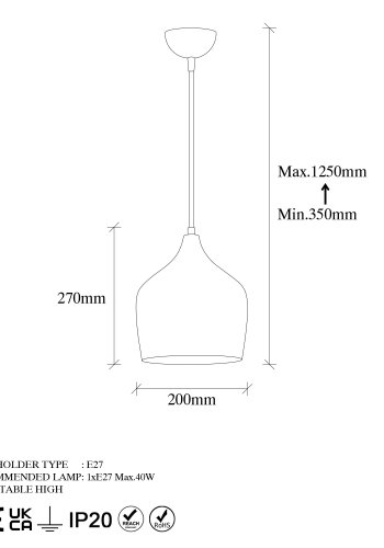 LUMI Libourne lysekrone -942FLG1317