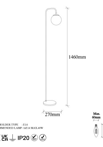 LUMI Barcelos gulvlampe -942FLG1338