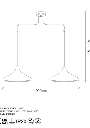 LUMI Gondomar lysekrone -942FLG1401