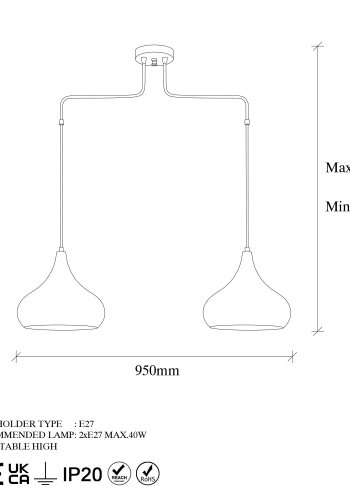 LUMI Tirso lysekrone -942FLG1479