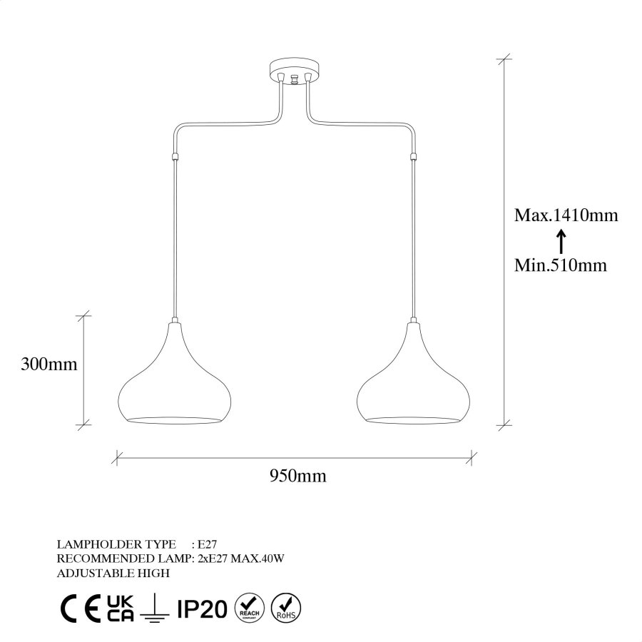 LUMI Tirso lysekrone -942FLG1479