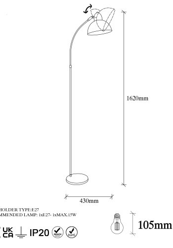 LUMI Orihuela gulvlampe -942FLG1506