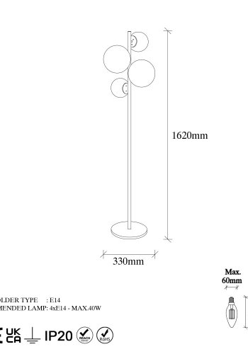 LUMI Avellino gulvlampe -942FLG1522