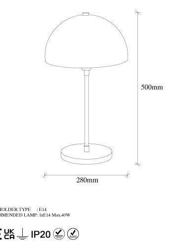 LUMI Cuneo bordlampe -942FLG1803