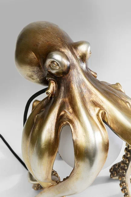 KARE DESIGN Animal Octopus bordlampe - hvid glas og guld polyresin