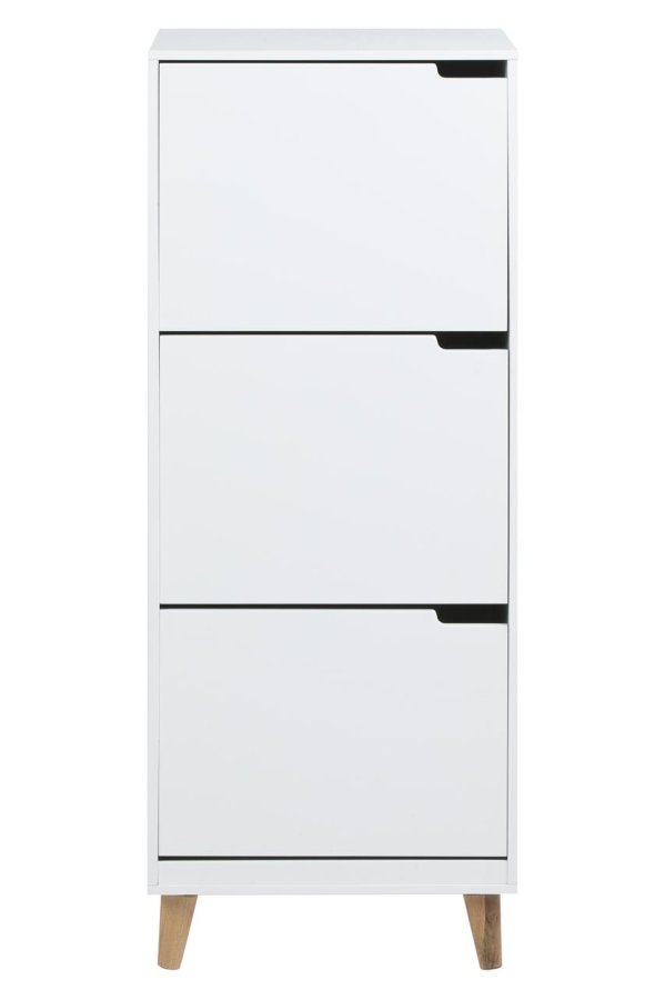 ACT NORDIC Mitra skoskab - hvid tr, m. 3 lger