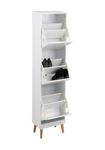 ACT NORDIC Mitra skoskab - hvid tr, m. 3 lger