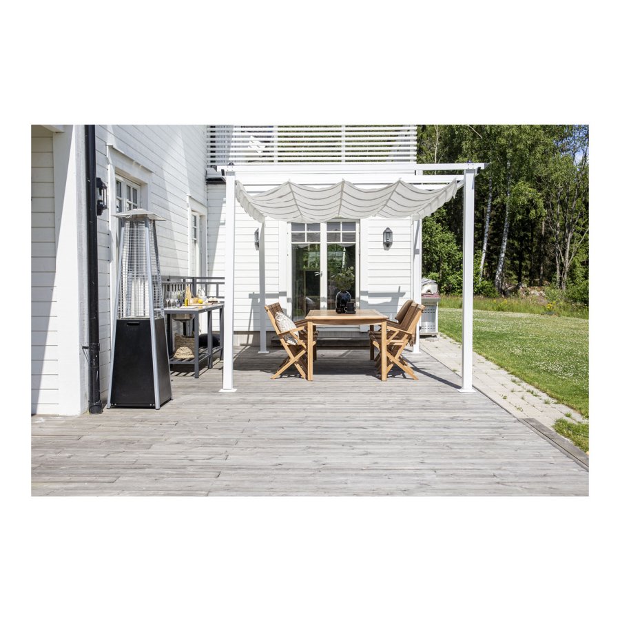 VENTURE DESIGN Hottie Square gas terrassevarmer - slv og sort metal 