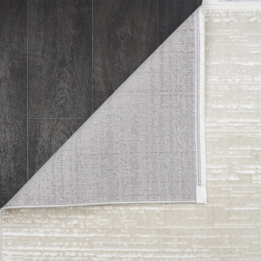 TEPPI Jasmine 1452 Hall gulvtppe, rektangulr - beige og hvid polyester (80x150)