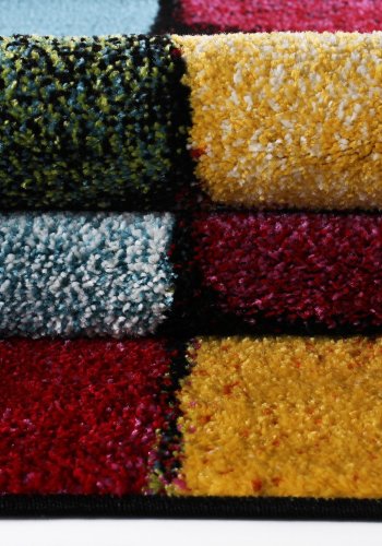 TEPPI Renkli Hall gulvtppe m. tern, rektangulr - multifarvet polypropylen (100x200)