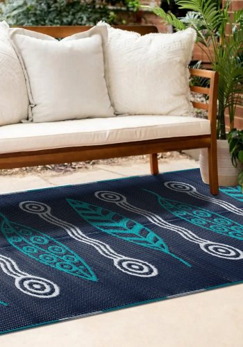 NORDVÄRK Savana 8809 udendrs gulvtppe, rektangulr - grn polypropylen (150x210)