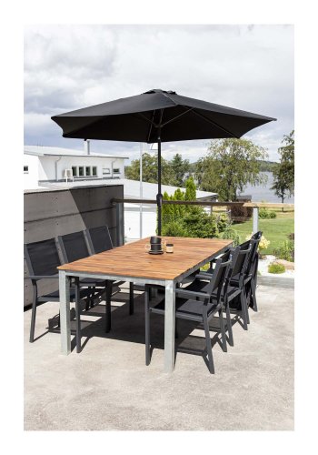 VENTURE DESIGN rektangulr Zenia havebord - natur akacietr og zink stl (200x100)