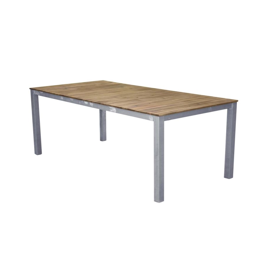 VENTURE DESIGN rektangulr Zenia havebord - natur akacietr og zink stl (200x100)