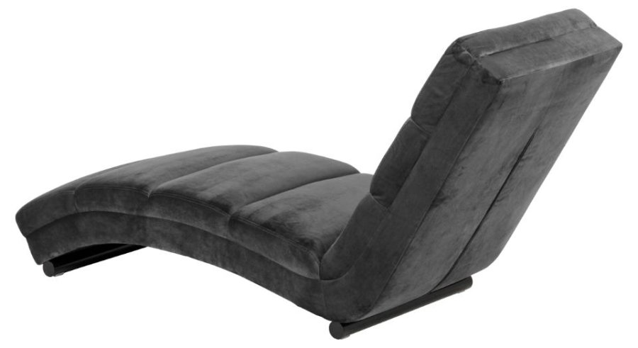 ACT NORDIC Slinky chaiselong - mrkegr stof og sort stl (60x170)