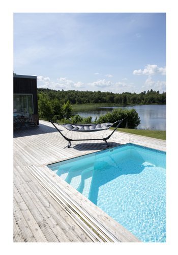 VENTURE DESIGN Niño udendrs hngekje - sort stof, stl og plastik 