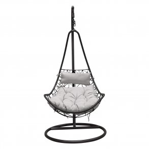 VENTURE DESIGN Vide udendrs hngestol m. hynder - gr stof, sort rattan og stl