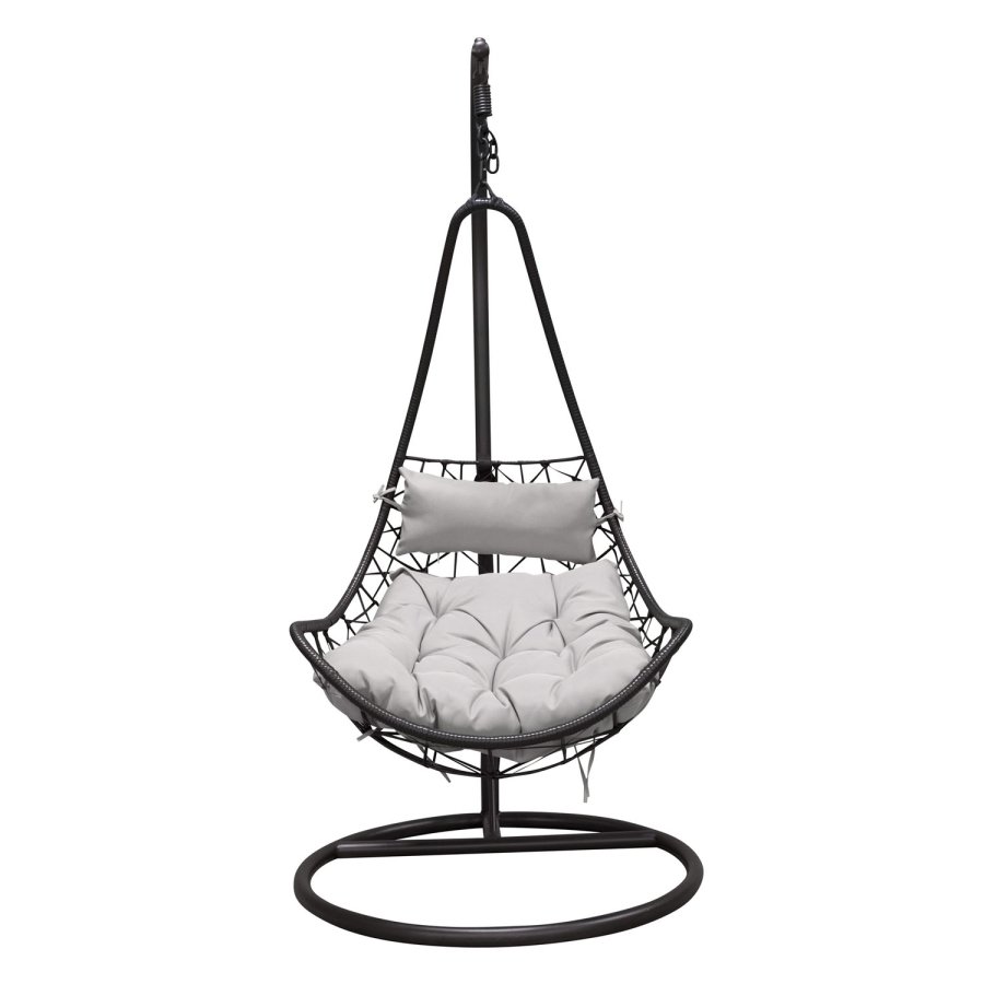 VENTURE DESIGN Vide udendrs hngestol m. hynder - gr stof, sort rattan og stl