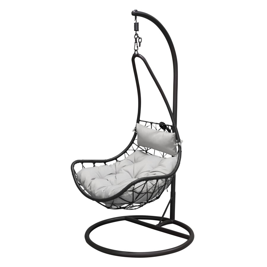 VENTURE DESIGN Vide udendrs hngestol m. hynder - gr stof, sort rattan og stl