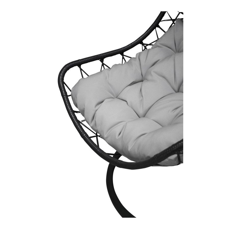 VENTURE DESIGN Vide udendrs hngestol m. hynder - gr stof, sort rattan og stl