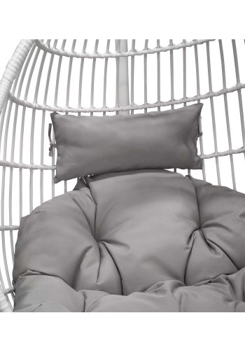 VENTURE DESIGN Viga udendrs hngestol m. gr stofhynde - hvid rattan og stl