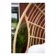 VENTURE DESIGN rund Viga udendrs hngestol m. hynde - offwhite stof, natur rattan og sort stl