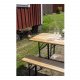 VENTURE DESIGN Guniess foldehavebord og havebnke - natur tr og sort metal 