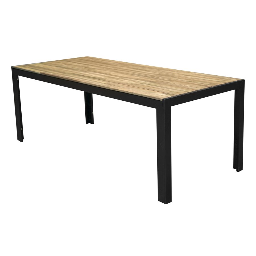 VENTURE DESIGN rektangulr Bois havebord- natur akacietr og sort aluminium (200x100)