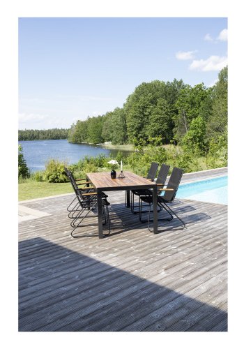 VENTURE DESIGN rektangulr Bois havebord- natur akacietr og sort aluminium (200x100)