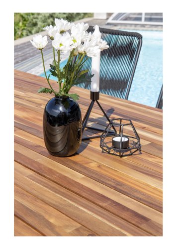 VENTURE DESIGN rektangulr Bois havebord- natur akacietr og sort aluminium (200x100)