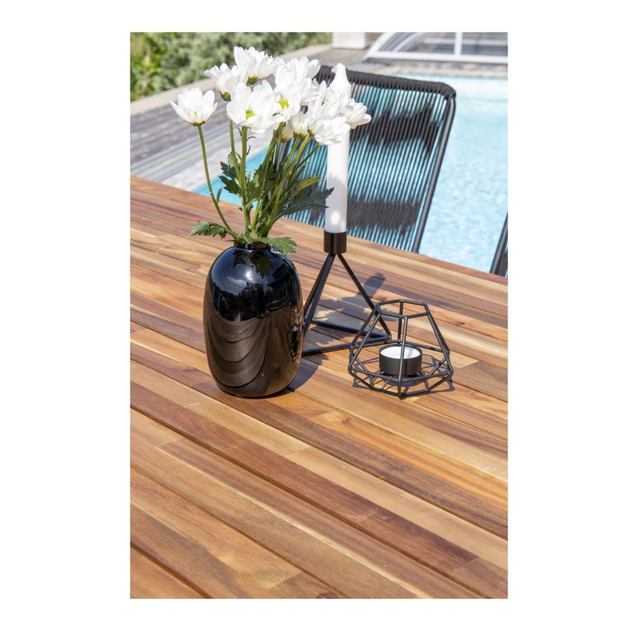VENTURE DESIGN rektangulr Bois havebord- natur akacietr og sort aluminium (200x100)