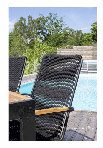 VENTURE DESIGN rektangulr Bois havebord- natur akacietr og sort aluminium (200x100)