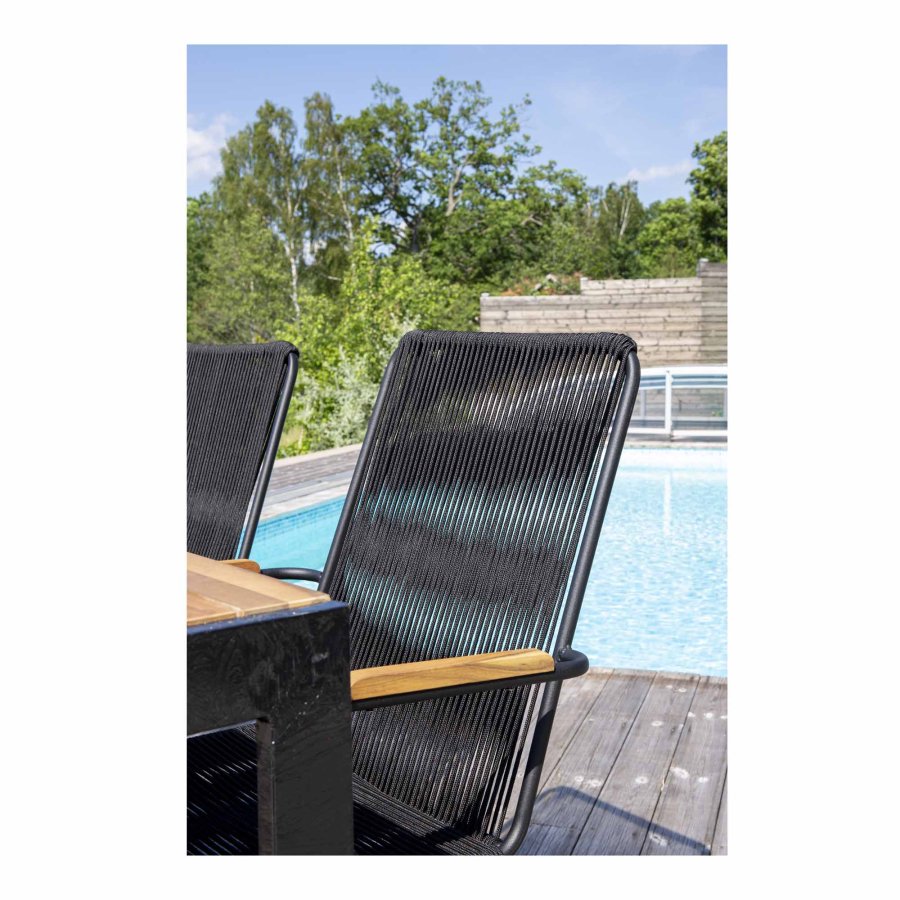 VENTURE DESIGN rektangulr Bois havebord- natur akacietr og sort aluminium (200x100)